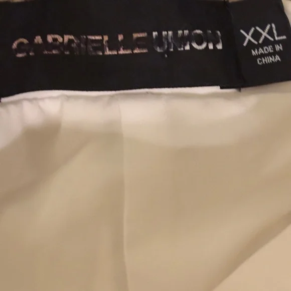 Gabrielle Union Kami Strapless White Dress with Black Trim Size XXL